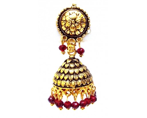 Golden Oxidized Earrings Jhumka Jhumki Jewelry Bollywood Drop Dangle Long E19